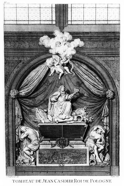 Tomb Effigy of Heart of King John II Casimir Vasa at Abbaye de Saint-Germain-des-Prés in Paris by Jean Chaufourier